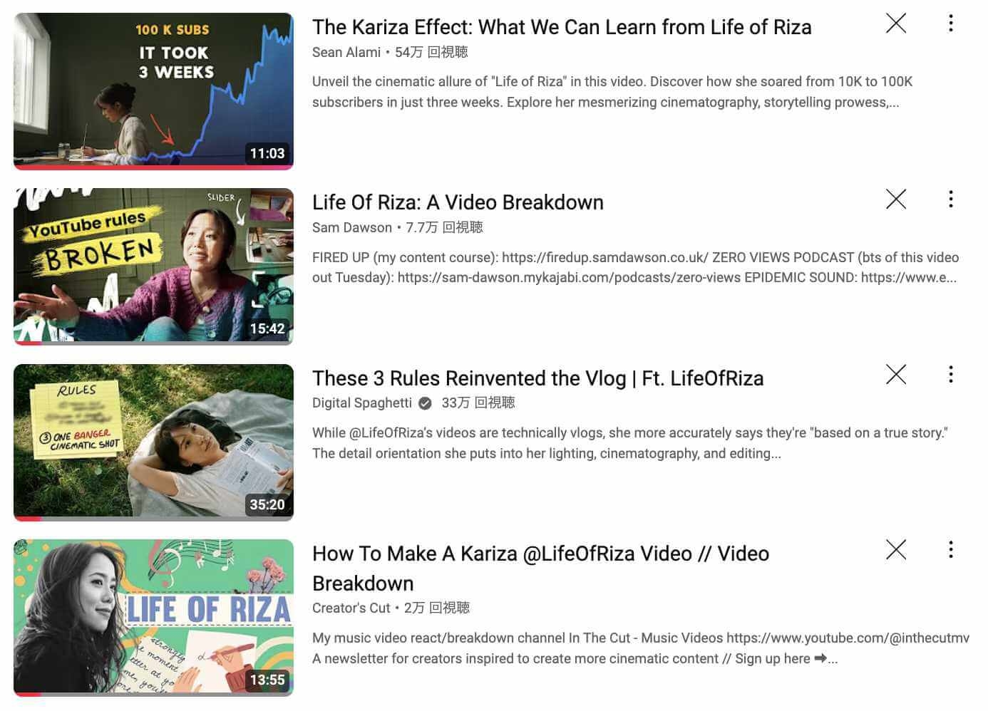 カリザを分析している動画